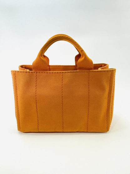 PRADA プラダ CANAPA カナパ トートバッグ ハンドバッグ キャンバス オレンジ ゴールド金具  管理番号：9672