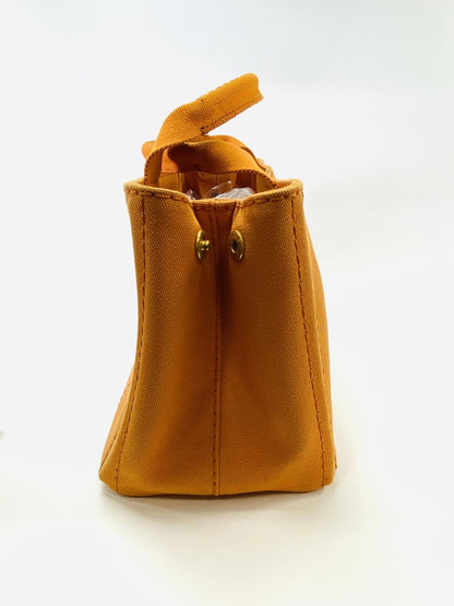 PRADA プラダ CANAPA カナパ トートバッグ ハンドバッグ キャンバス オレンジ ゴールド金具  管理番号：9672