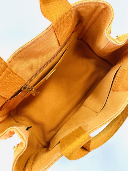 PRADA プラダ CANAPA カナパ トートバッグ ハンドバッグ キャンバス オレンジ ゴールド金具  管理番号：9672