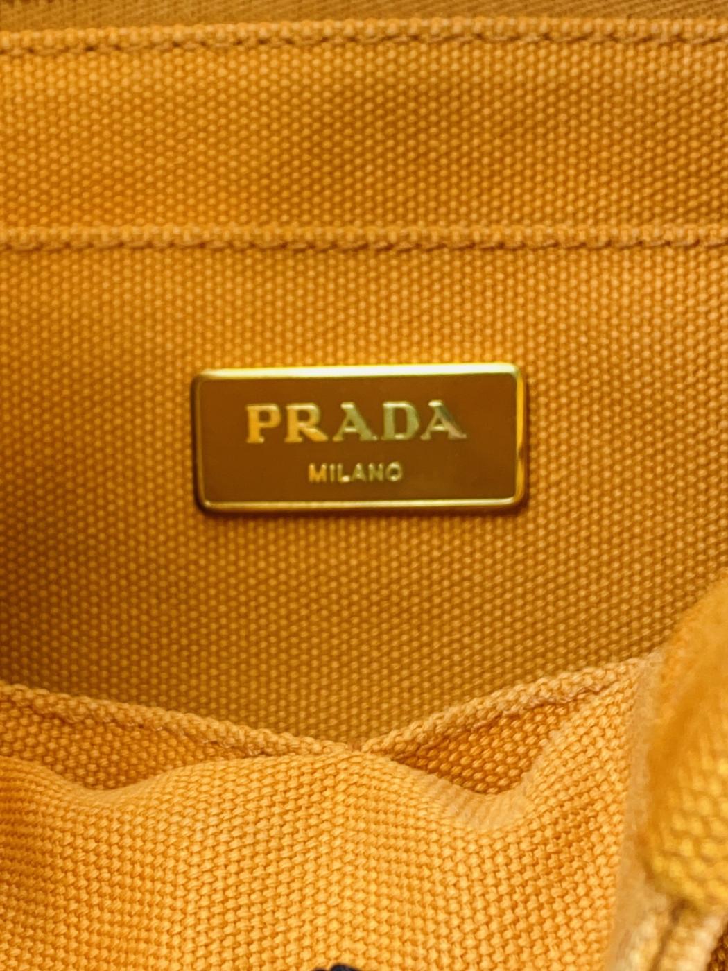 PRADA プラダ CANAPA カナパ トートバッグ ハンドバッグ キャンバス オレンジ ゴールド金具  管理番号：9672
