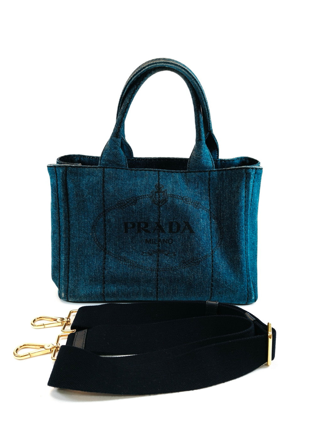 PRADA Canapa 两用单肩包/手提包，IDG 牛仔布，参考编号：9704