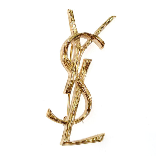 SAINT LAURENT サンローラン YSL カサンドラ ブローチ ゴールド 管理番号：11218
