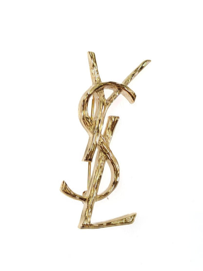 SAINT LAURENT サンローラン YSL カサンドラ ブローチ ゴールド 管理番号：11218