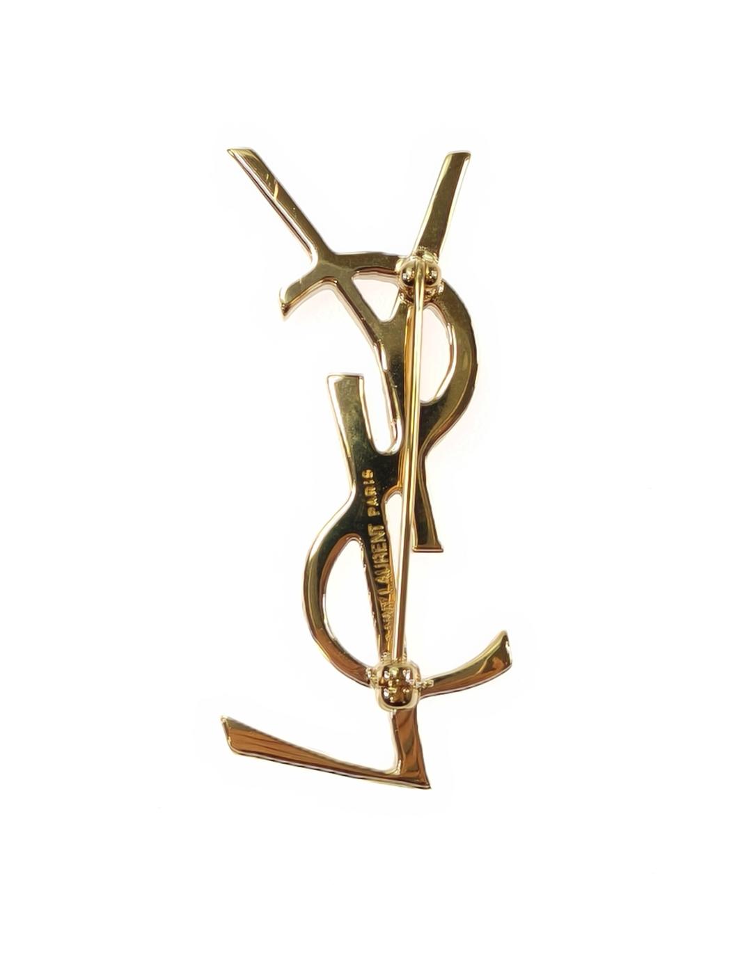 SAINT LAURENT サンローラン YSL カサンドラ ブローチ ゴールド 管理番号：11218