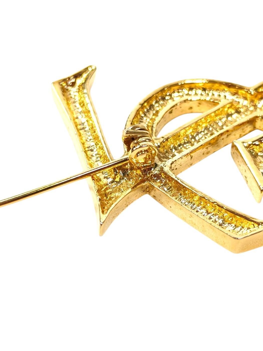 サンローラン Saint Laurent YSL ロゴブローチ ブローチ 金 管理番号：11764