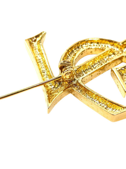 サンローラン Saint Laurent YSL ロゴブローチ ブローチ 金 管理番号：11764