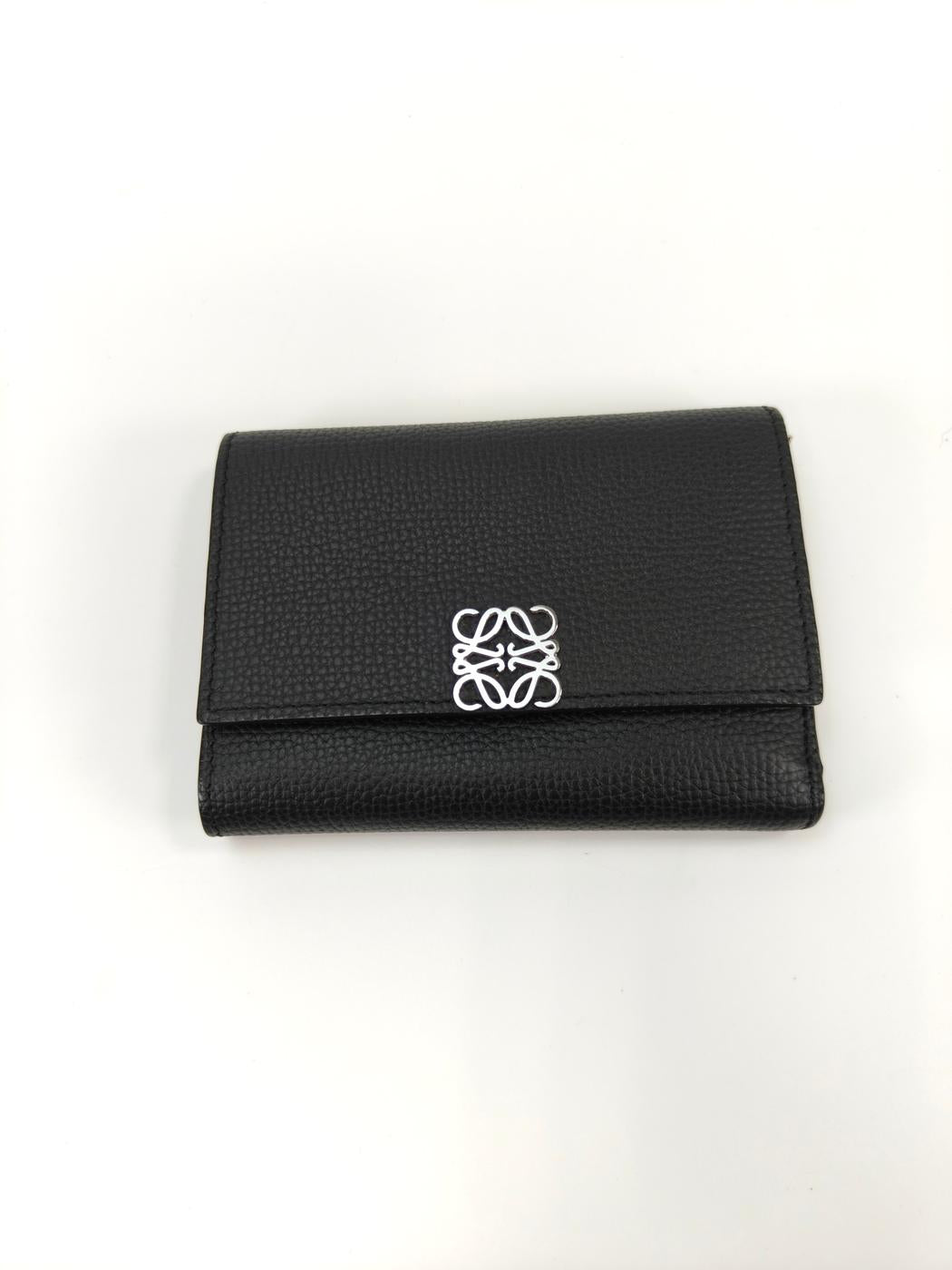 LOEWE Anagram 竖款三折钱包，黑色，参考编号：10339