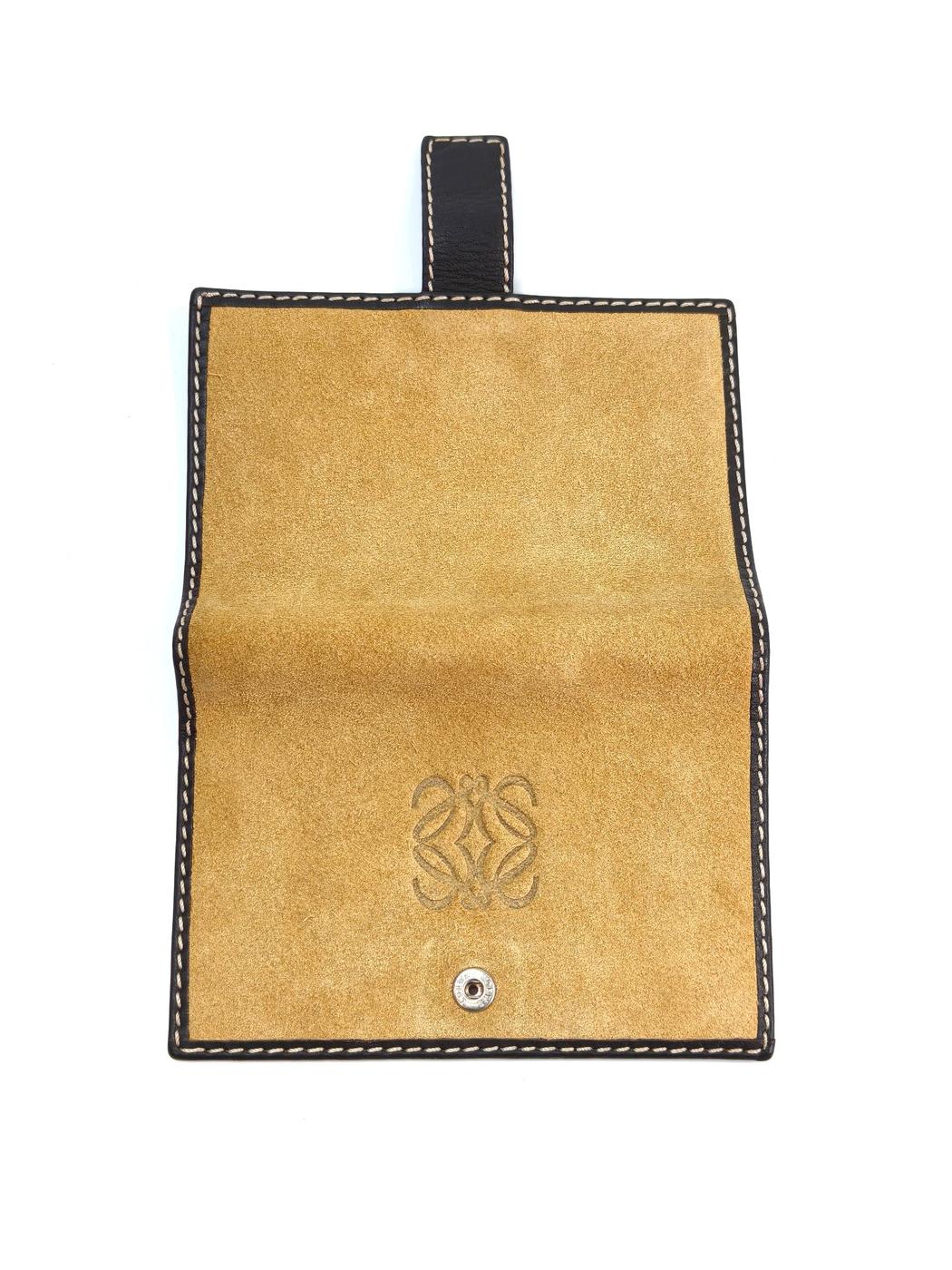 LOEWE 驼色麂皮对折钱包 参考编号：10363