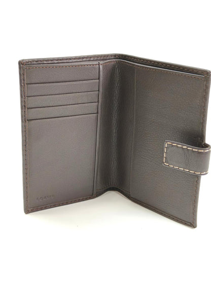 LOEWE 驼色麂皮对折钱包 参考编号：10363