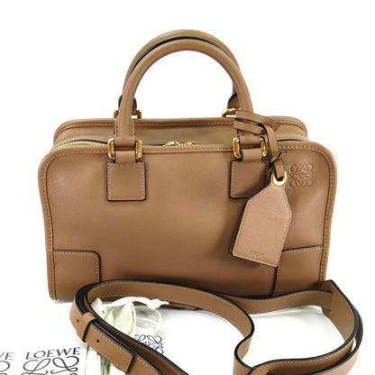 LOEWE Amazona 28 Anagram 两用手提包/迷你波士顿包/单肩包 棕色 参考编号：10371