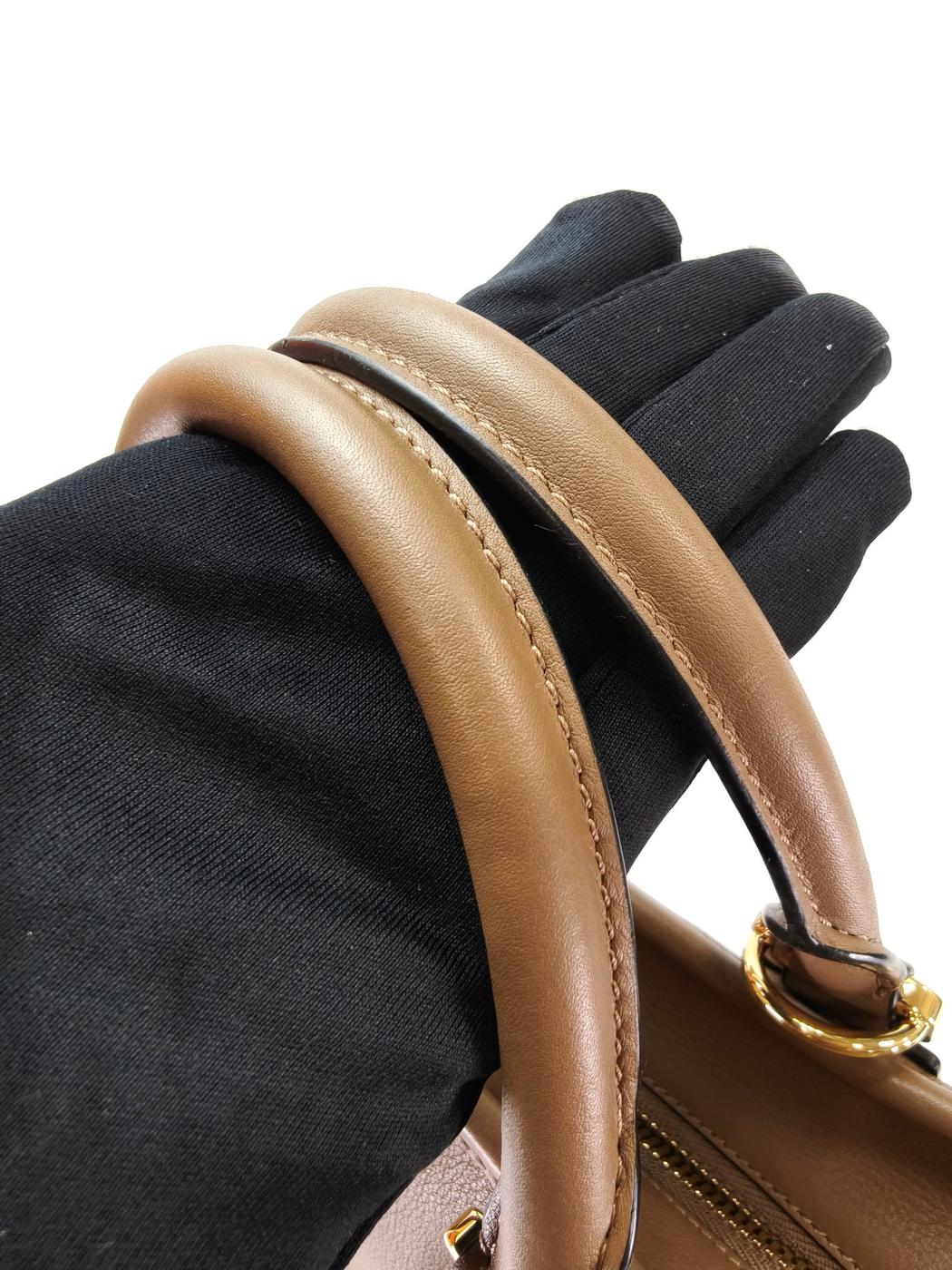 LOEWE Amazona 28 Anagram 两用手提包/迷你波士顿包/单肩包 棕色 参考编号：10371
