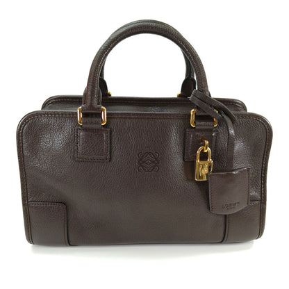 LOEWE Amazona 28 手提包，迷你波士顿包，棕色，控制编号：10390