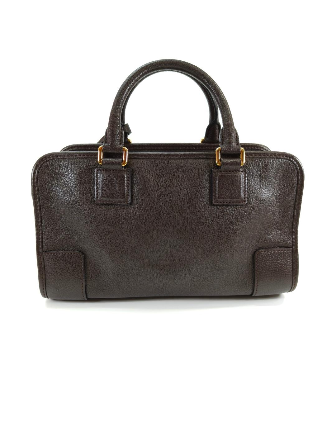 LOEWE Amazona 28 手提包，迷你波士顿包，棕色，控制编号：10390