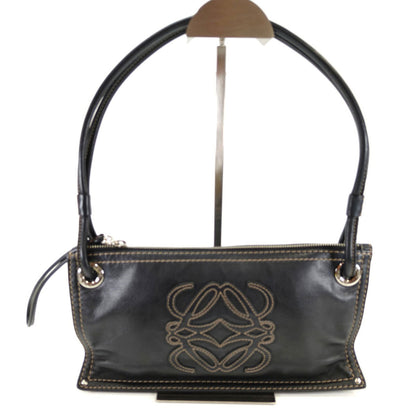 LOEWE Anagram Leather Stitch Handbag, One-Shoulder, Black, Reference Number: 10421