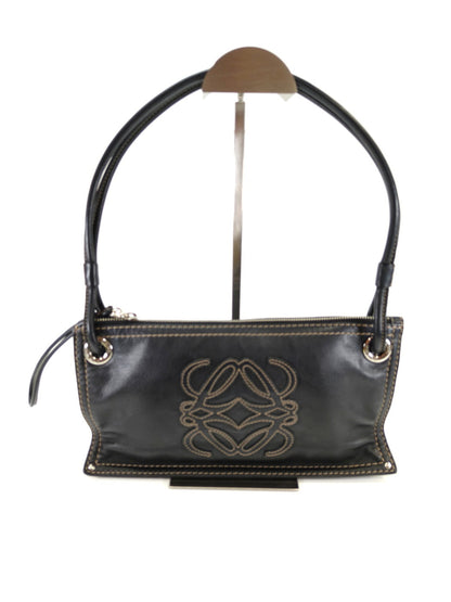LOEWE Anagram Leather Stitch Handbag, One-Shoulder, Black, Reference Number: 10421