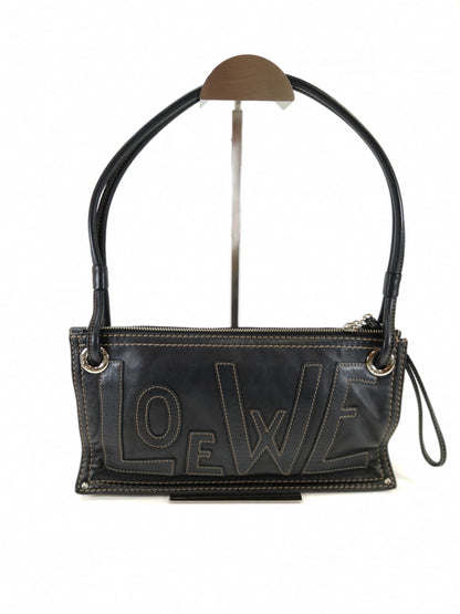 LOEWE Anagram Leather Stitch Handbag, One-Shoulder, Black, Reference Number: 10421