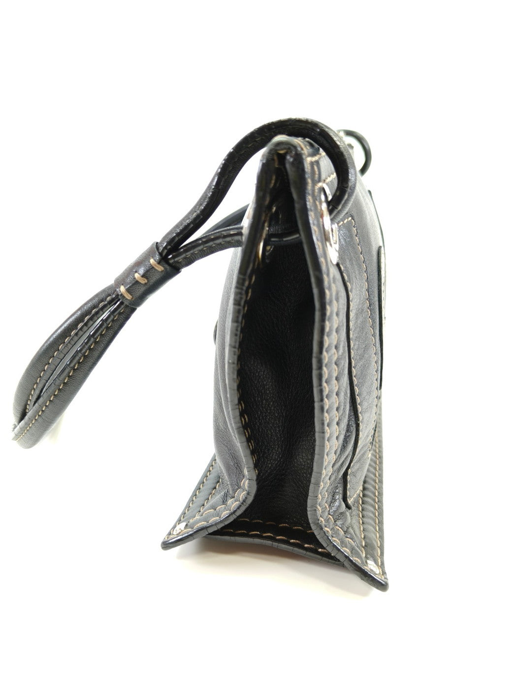 LOEWE Anagram Leather Stitch Handbag, One-Shoulder, Black, Reference Number: 10421