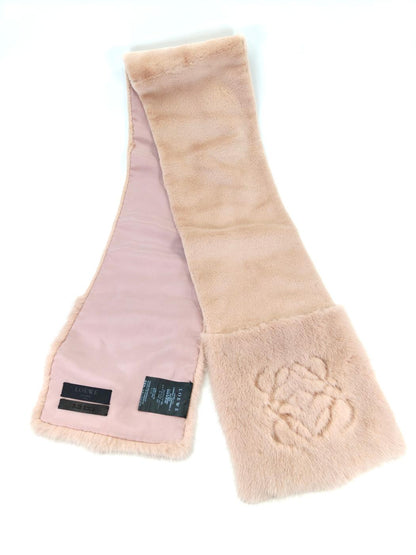 LOEWE Anagram 貂皮围巾，粉色，货号：10506