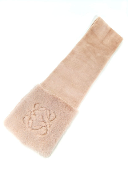 LOEWE Anagram 貂皮围巾，粉色，货号：10506