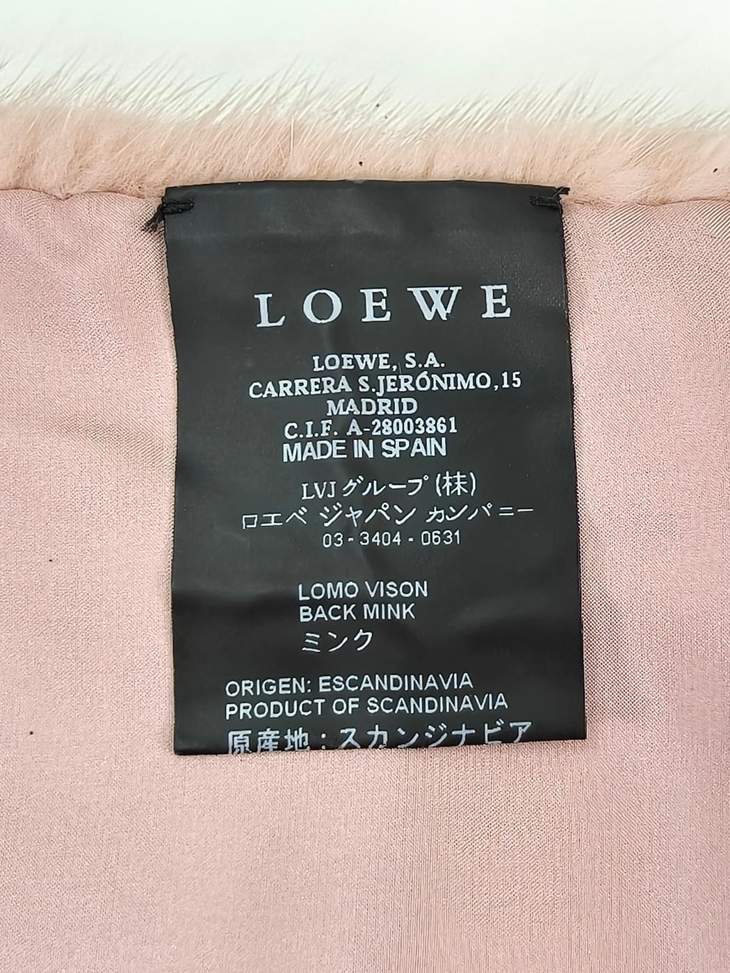LOEWE Anagram 貂皮围巾，粉色，货号：10506