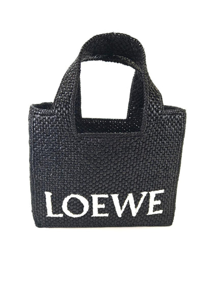 LOEWE ロエベ FONT TOTE スモール 2Way トートバッグ ショルダーバッグ ラフィア ブラック 管理番号：10821