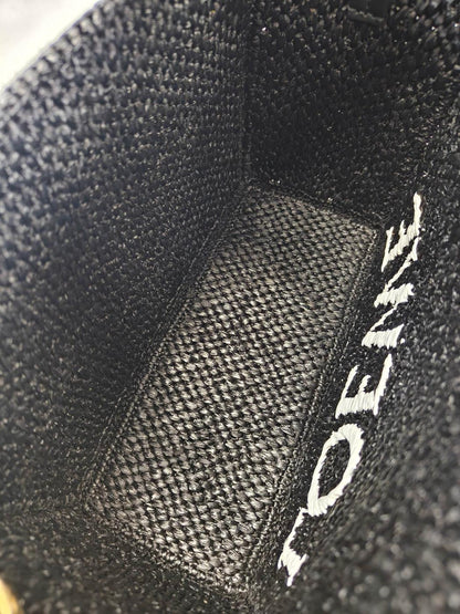 LOEWE ロエベ FONT TOTE スモール 2Way トートバッグ ショルダーバッグ ラフィア ブラック 管理番号：10821