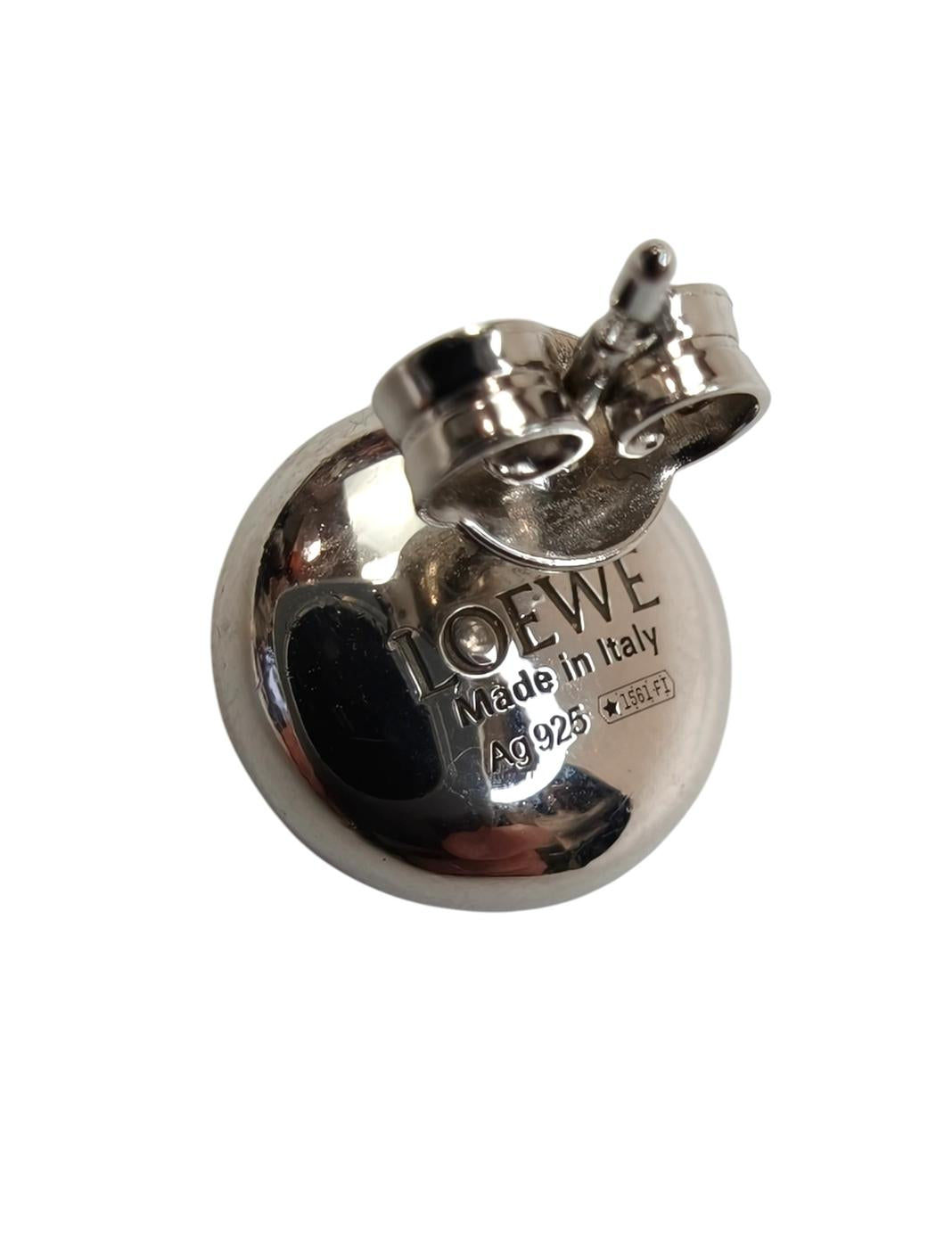 LOEWE ロエベ アナグラム ペブル スタッドピアス シルバー 管理番号：11240