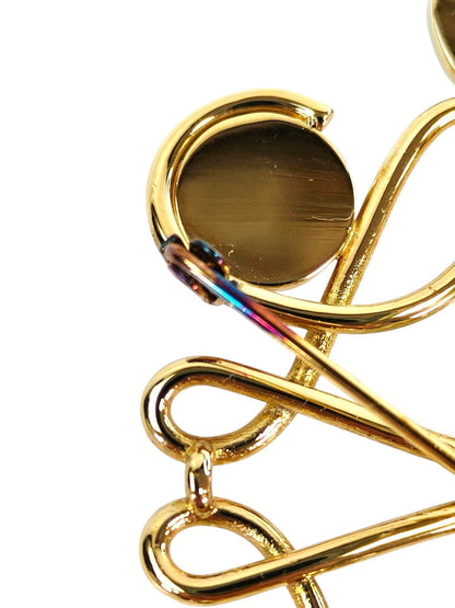 LOEWE ロエベ アナグラム ブローチ ラインストーン ゴールド 管理番号：11292