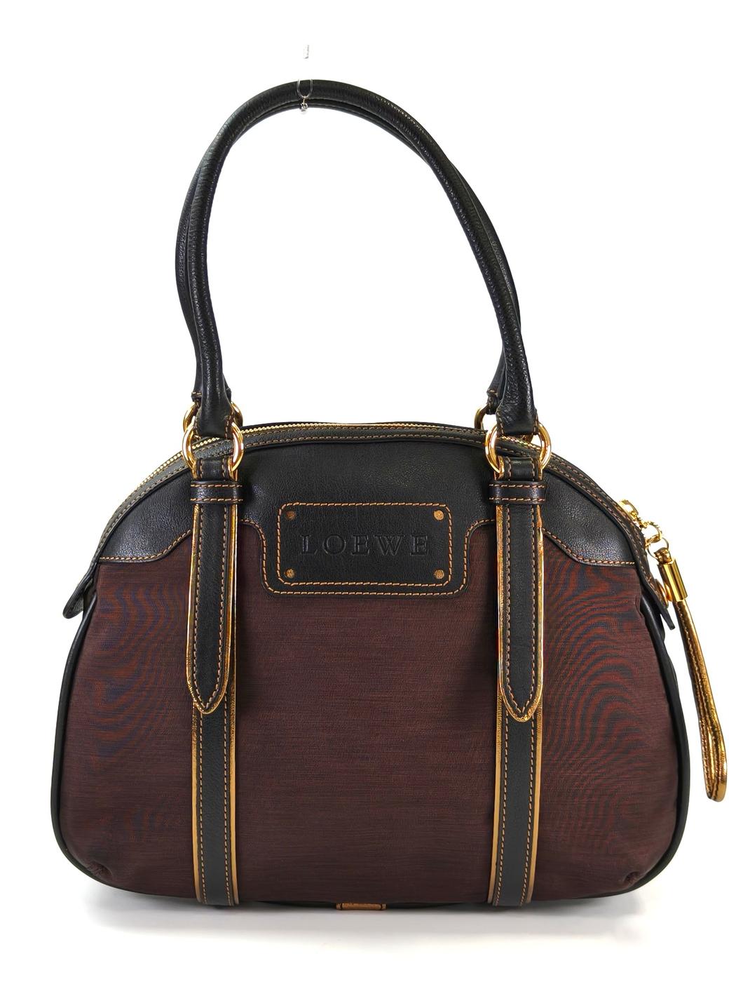 LOEWE ロエベ 型押しロゴ ナイロン トートバッグ ブラウン 管理番号：11299