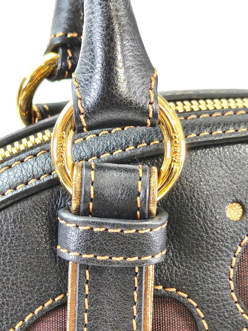 LOEWE ロエベ 型押しロゴ ナイロン トートバッグ ブラウン 管理番号：11299