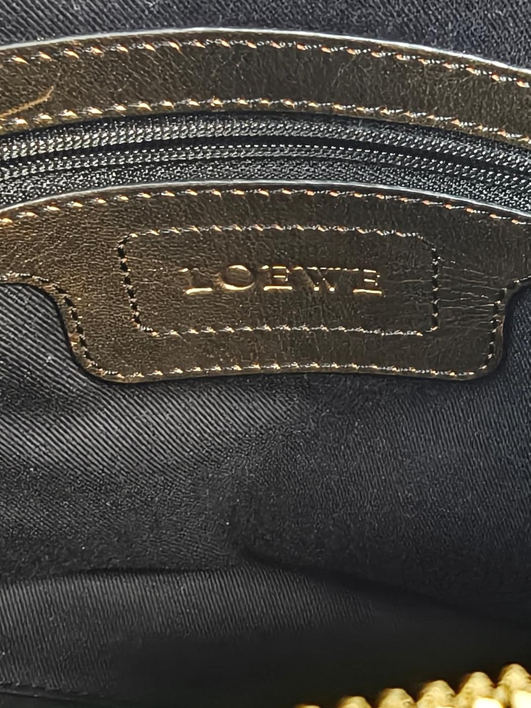 LOEWE ロエベ 型押しロゴ ナイロン トートバッグ ブラウン 管理番号：11299