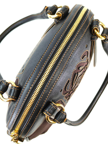 LOEWE ロエベ 型押しロゴ ナイロン トートバッグ ブラウン 管理番号：11299