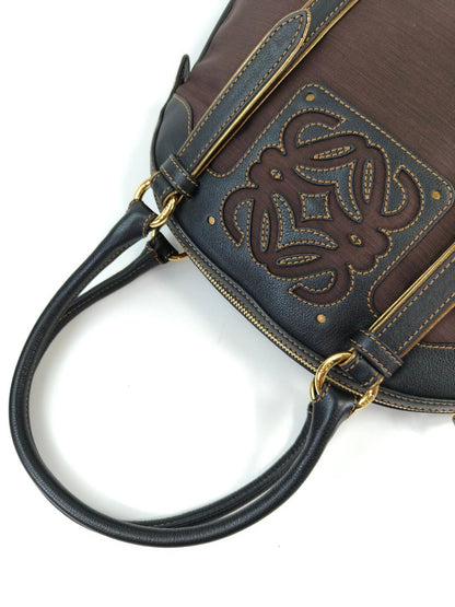 LOEWE ロエベ 型押しロゴ ナイロン トートバッグ ブラウン 管理番号：11299