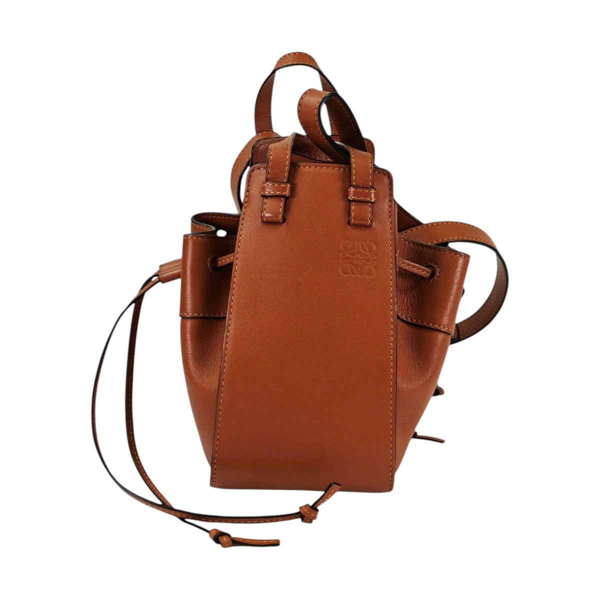 LOEWE 罗意威 Hammock 抽绳包 迷你 两用 斜挎包 手提包 棕色 管理编号：11326