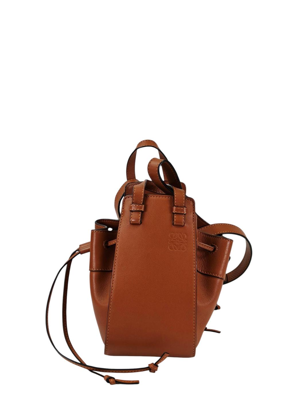 LOEWE ロエベ ハンモック ドローストリングバッグ ミニ 2Way ショルダーバッグ ハンドバッグ ブラウン 管理番号：11326