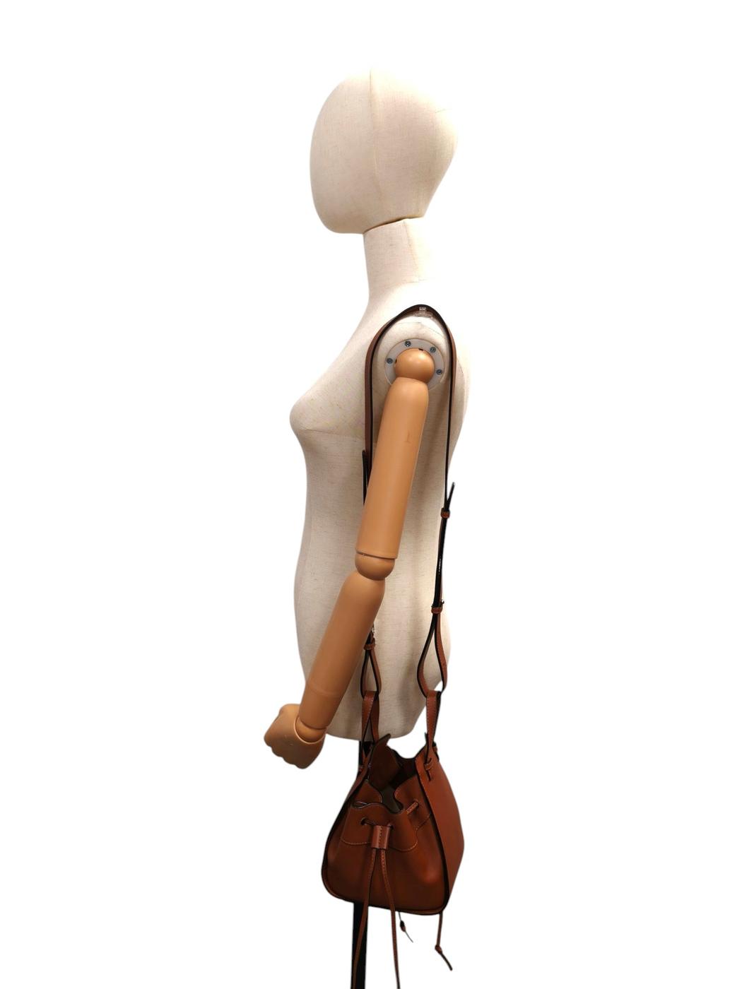 LOEWE ロエベ ハンモック ドローストリングバッグ ミニ 2Way ショルダーバッグ ハンドバッグ ブラウン 管理番号：11326