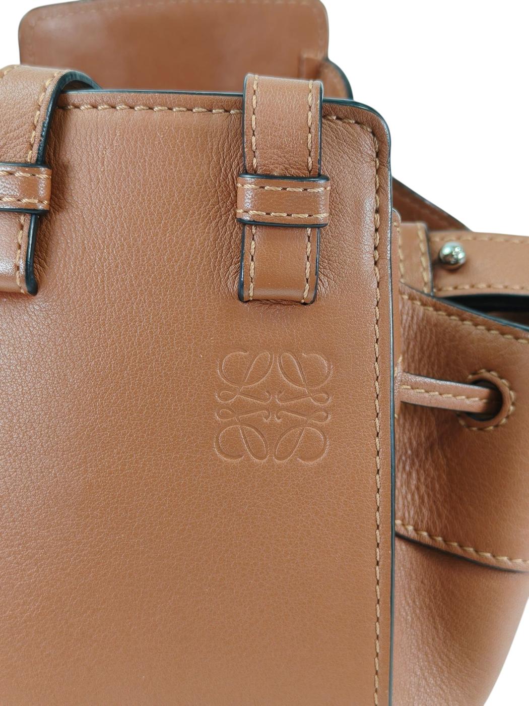 LOEWE ロエベ ハンモック ドローストリングバッグ ミニ 2Way ショルダーバッグ ハンドバッグ ブラウン 管理番号：11326