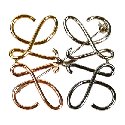 LOEWE ロエベ アナグラム ブローチ ピンクゴールド×ゴールド×マルチ  管理番号：11615