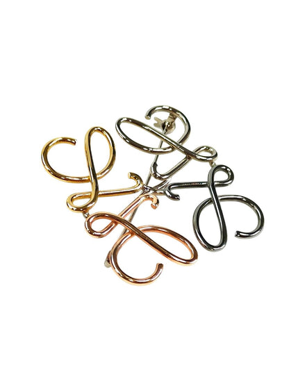 LOEWE ロエベ アナグラム ブローチ ピンクゴールド×ゴールド×マルチ  管理番号：11615