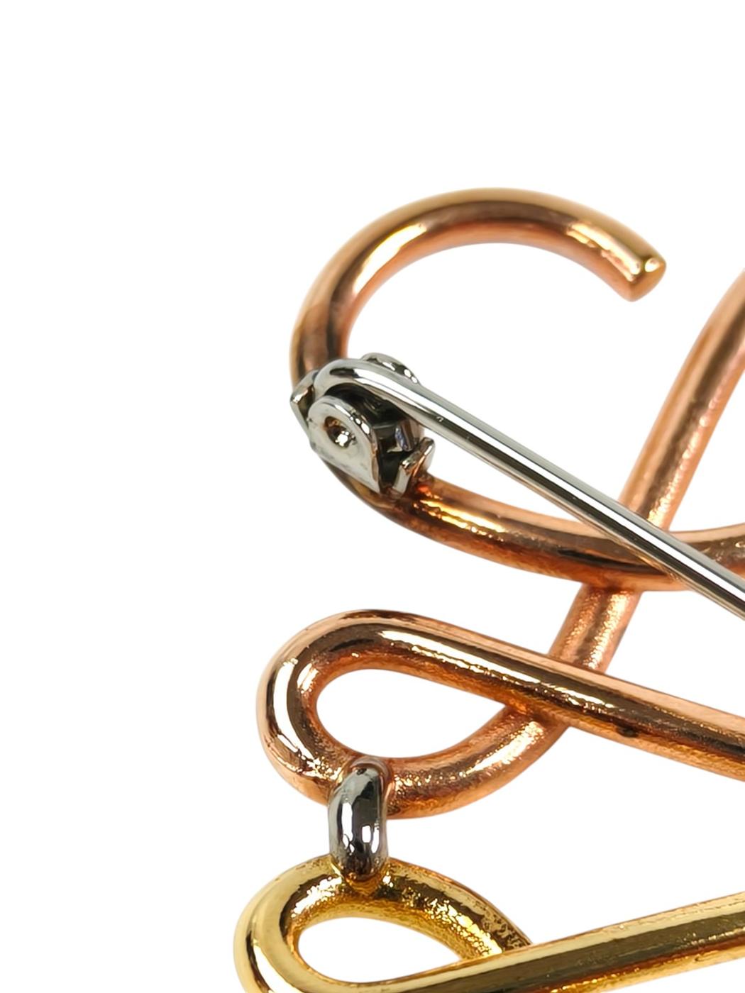 LOEWE ロエベ アナグラム ブローチ ピンクゴールド×ゴールド×マルチ  管理番号：11615