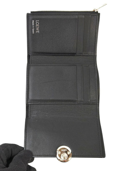 LOEWE ロエベ ペブル バーティカル ウォレット スモール 財布 ブラック 管理番号：11669