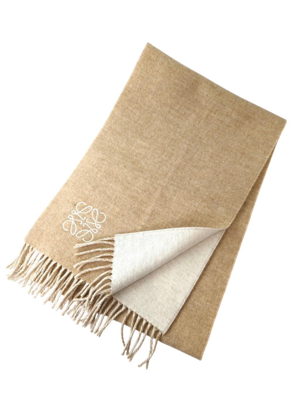 LOEWE Anagram Scarf, Ivory x Beige, Wool/Cashmere, Ref No: 11797
