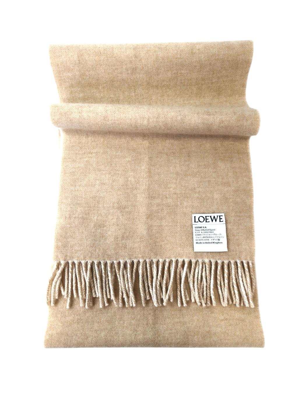 LOEWE Anagram Scarf, Ivory x Beige, Wool/Cashmere, Ref No: 11797