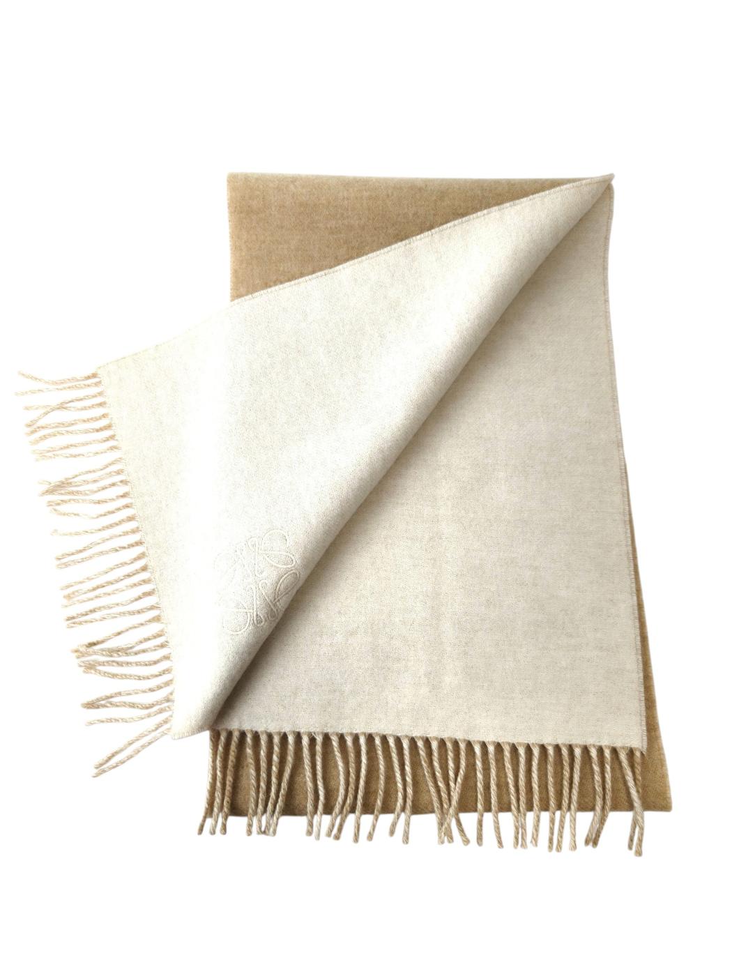 LOEWE Anagram Scarf, Ivory x Beige, Wool/Cashmere, Ref No: 11797