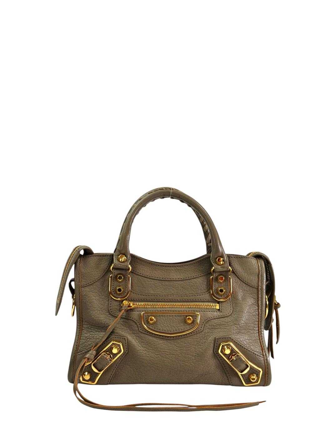 BALENCIAGA バレンシアガ クラシック メタリック エッジ ミニシティ ハンドバッグ グレー 管理番号：11471