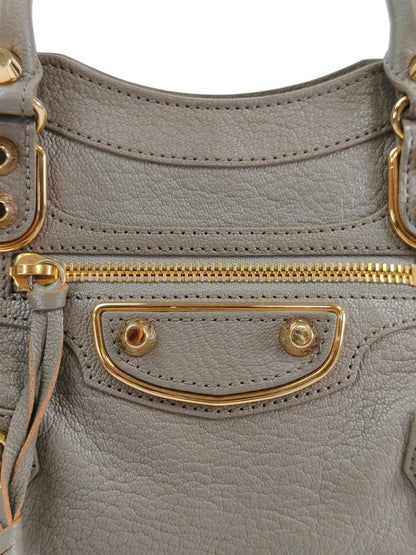 BALENCIAGA バレンシアガ クラシック メタリック エッジ ミニシティ ハンドバッグ グレー 管理番号：11471