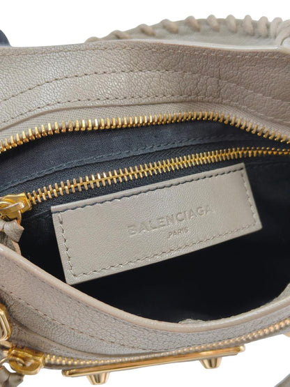 BALENCIAGA バレンシアガ クラシック メタリック エッジ ミニシティ ハンドバッグ グレー 管理番号：11471