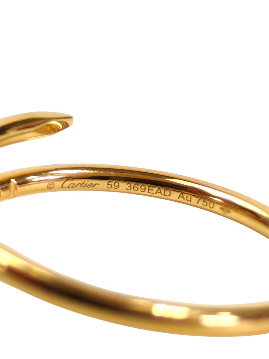 Cartier カルティエ ジュストアンクル ＃59 スモールモデルYG Au750 リング 金 管理番号：11552