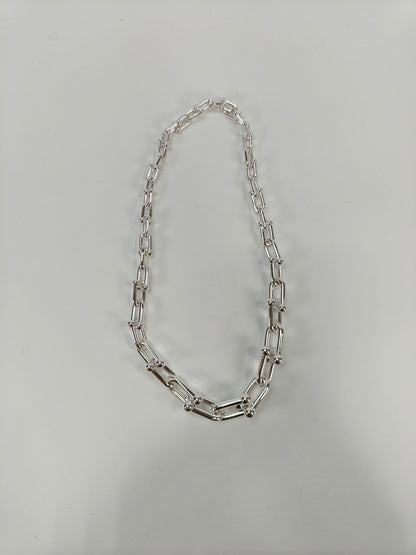 蒂芙尼 (TIFFANY) HardWear 系列银色渐变链式项链，参考编号：10323