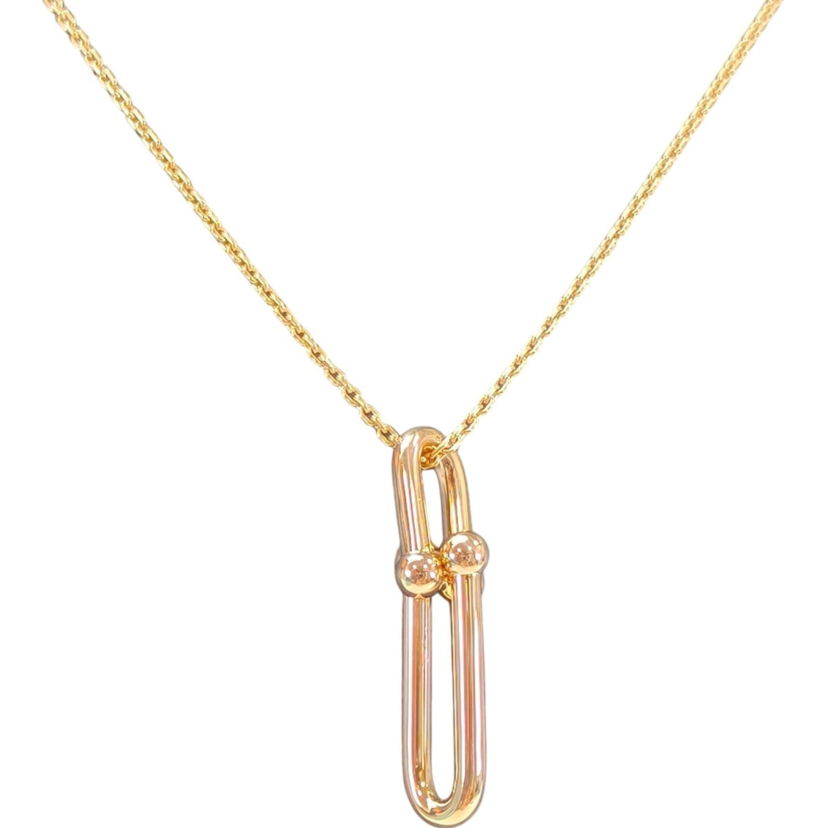 蒂芙尼 (TIFFANY &amp; Co.) Tiffany HardWear Link 吊坠项链，18K 玫瑰金材质。参考编号：10500。